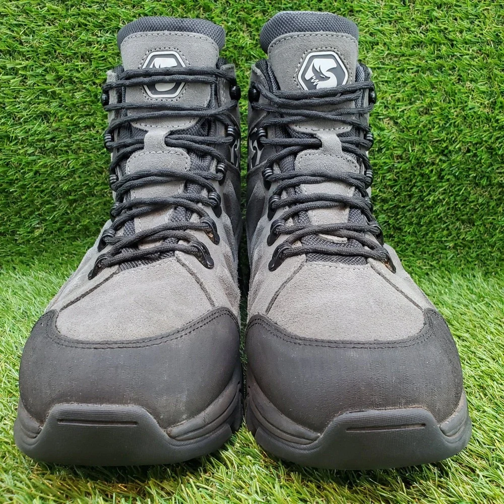Foxelli 13939M SIZE 10 WIDE Men's Waterproof Hiking Boots Suede Gray